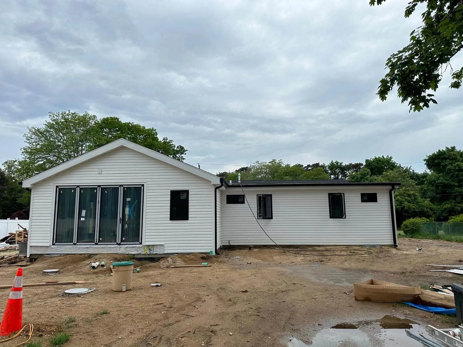 Roof framing during home addition construction