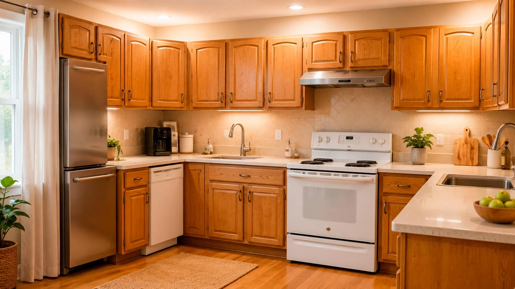 Outdated kitchen before remodeling with old cabinets and limited counter space