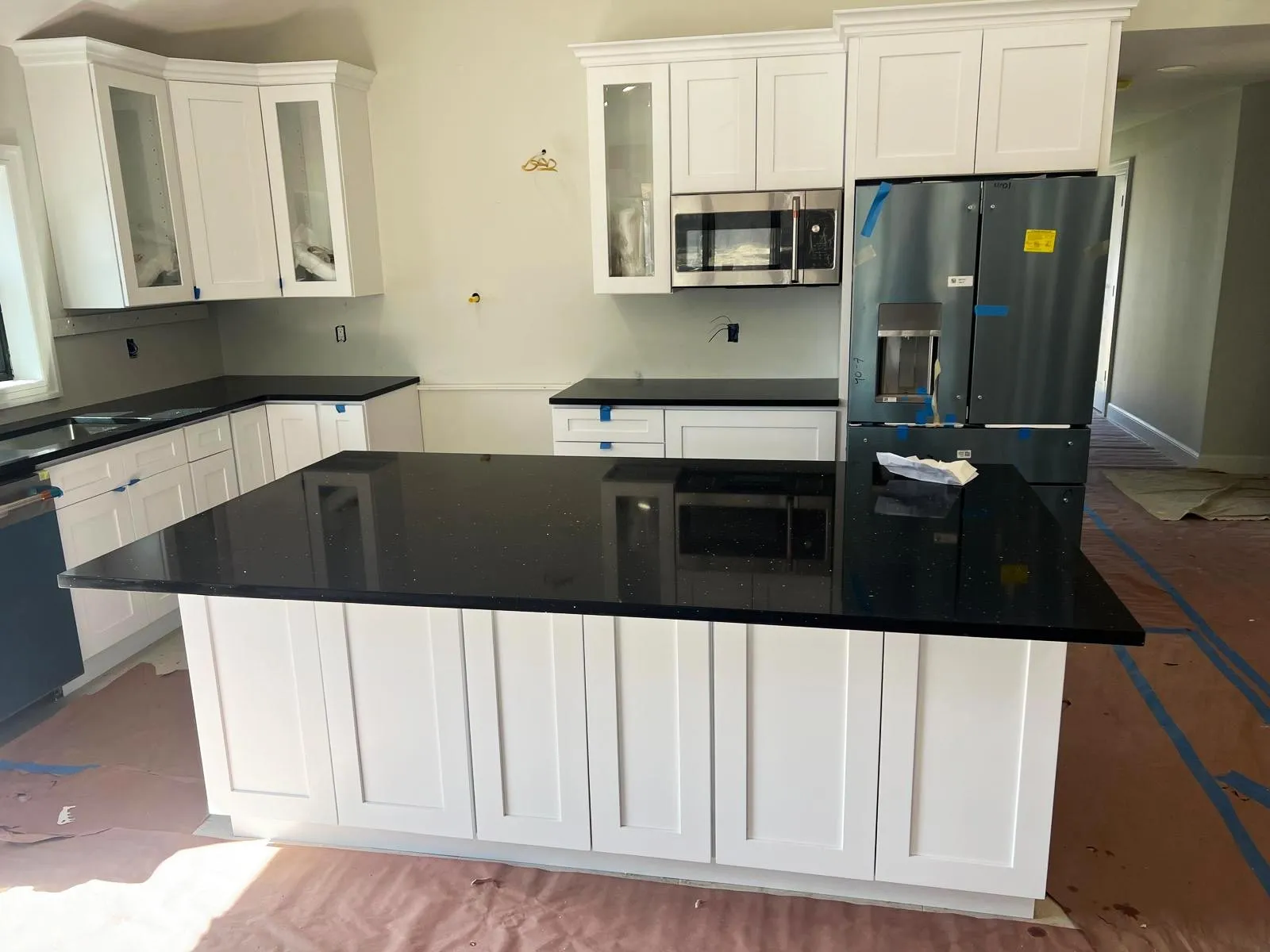 Kitchen tile installation during residential remodeling