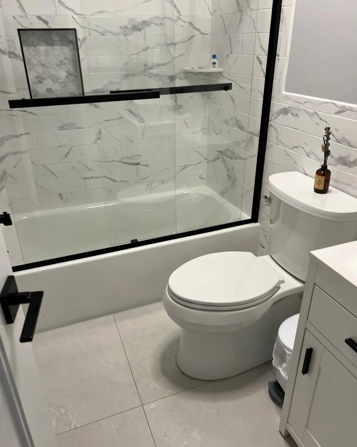Completed bathroom remodeling project