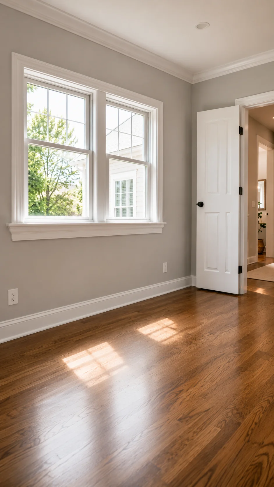 Completed residential repair restoring the condition and finish of a home
