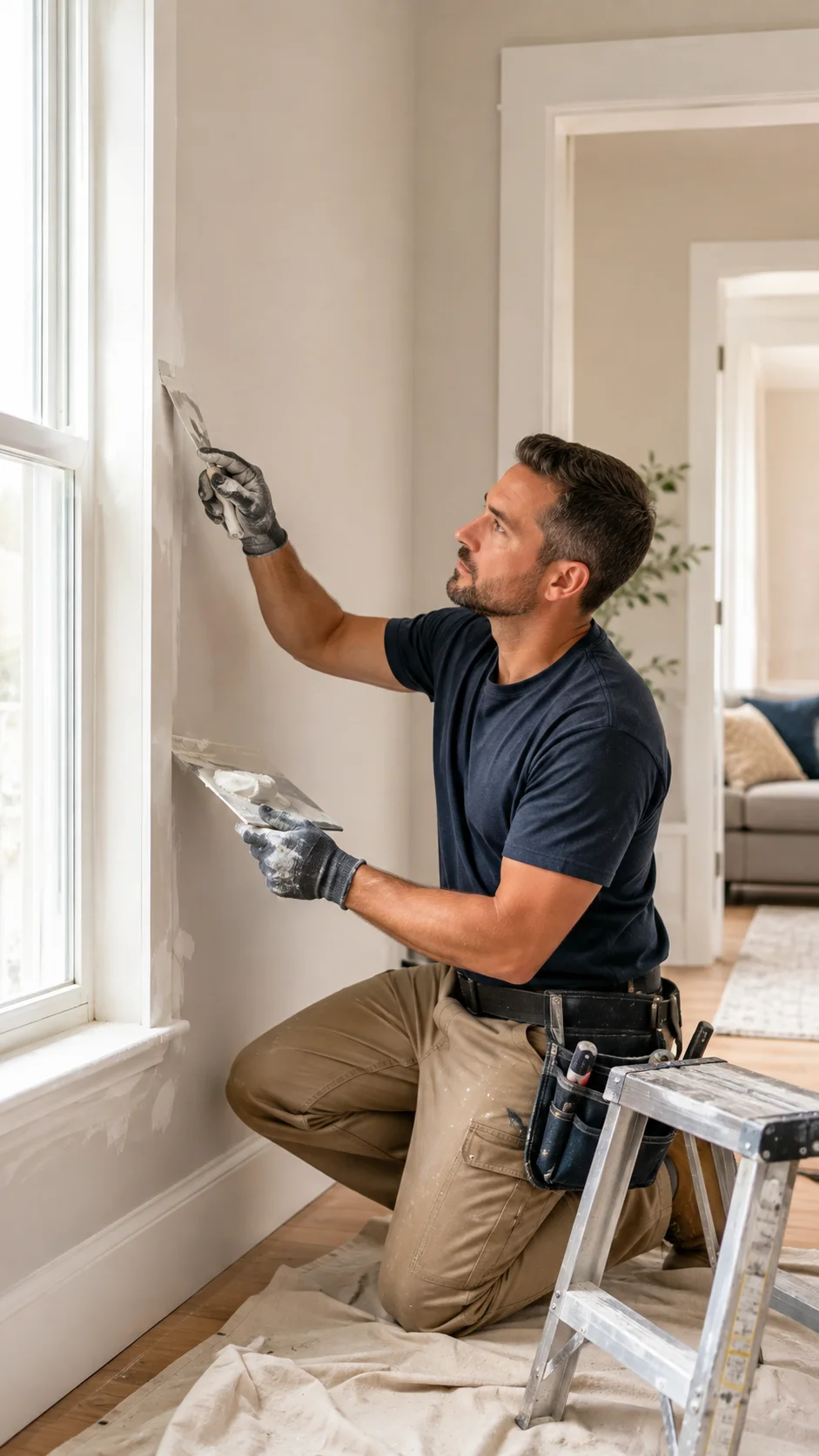 Residential repair work being evaluated and completed by a licensed contractor